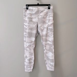 Athleta Medium Camo white and beige leggings